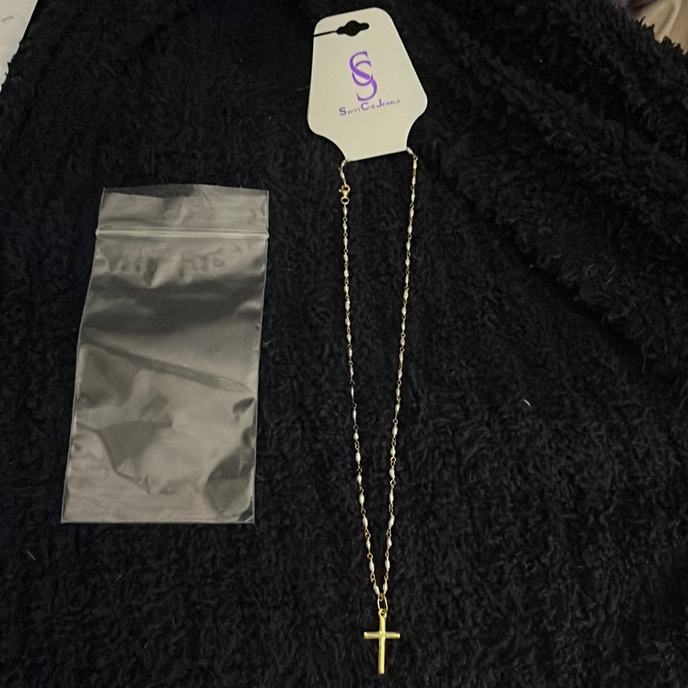 NEW- Sterling Silver Cross Rosary; 18" chain; list $195; great Easter gift!